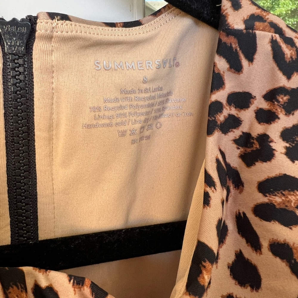 summersalt Leopard Print and Black One-Piece Swimsuit - Picture 4 of 8